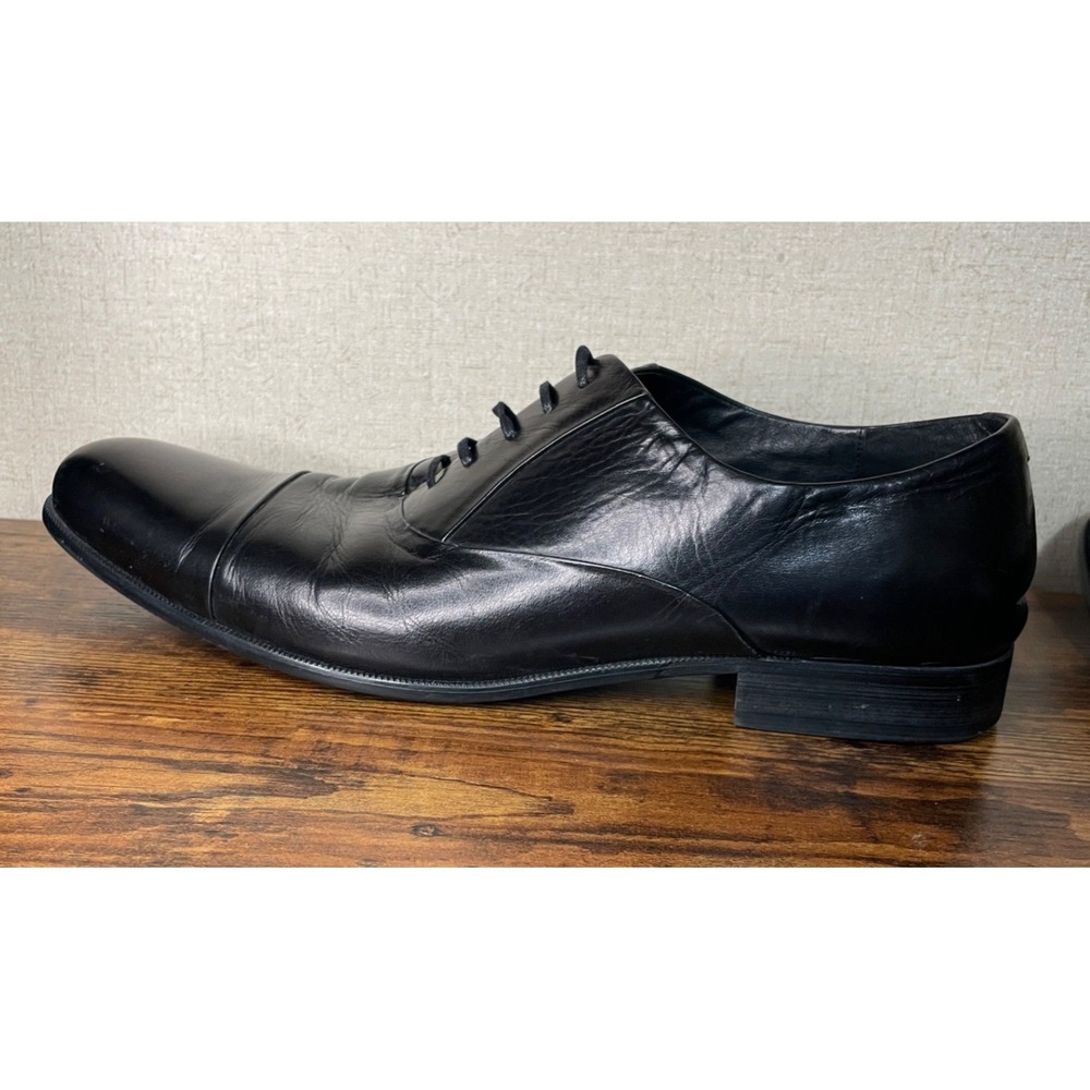 Kenneth Cole New York Chief Council Leather Oxfords Shoes Black SZ 13 - Picture 4 of 9